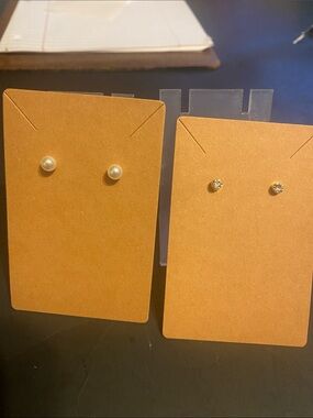 Pearl and Clear Crystal Stud Earring Duo